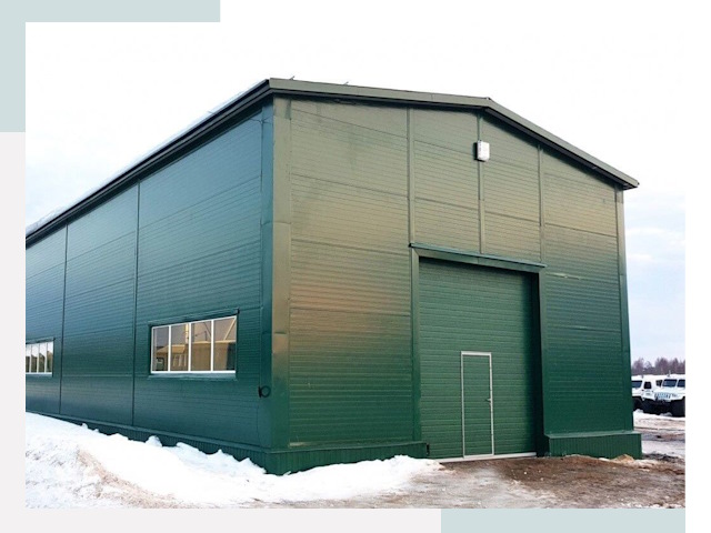 Двускатные ангары в Сланцах