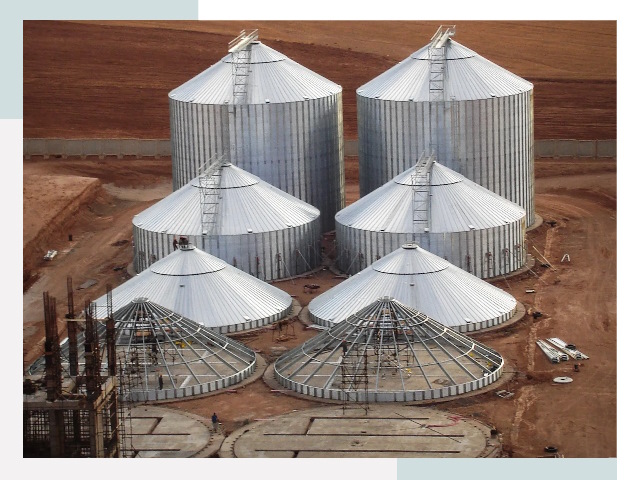 Строительство зерновых силосов в Сланцах