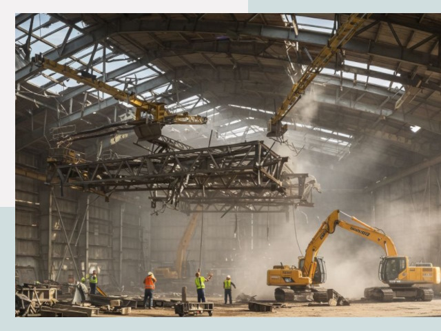 Демонтаж ангаров в Сланцах от 620 руб. за м²